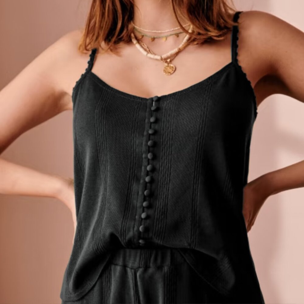 Sezane Top Many - Noir Black Cami